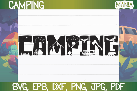 Camping Silhouette Svg Cut File Graphics and Graphic Templates Review
