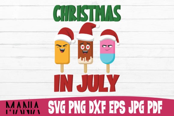 Christmas in July Ice Cream Svg Graphics and Graphic Templates