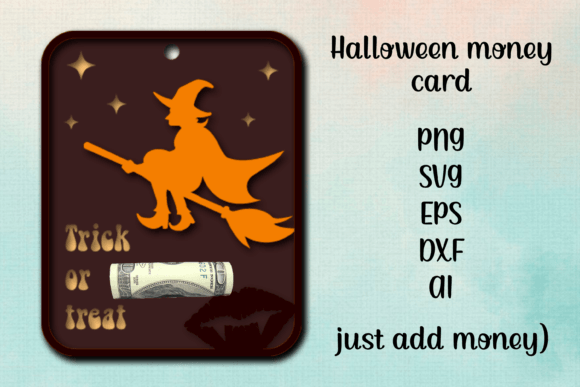 Halloween Money Card SVG and PNG, DXF Graphics