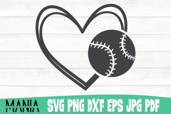Heart Baseball Svg Cut File Design Graphics & Graphic Templates