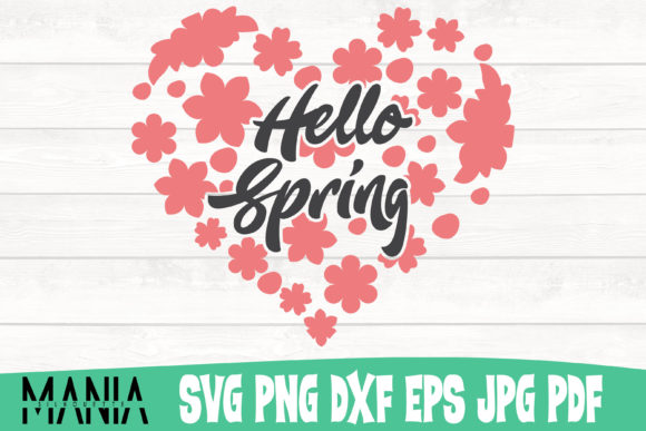 Hello Spring Heart Shaped SVG Design for Marketing and Branding