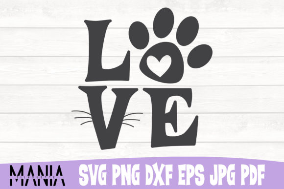 Love Cat Svg Cut File Design Graphics and Graphic Templates