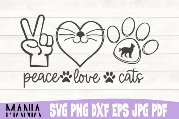 Peace Love Cats Svg Cut File Design Graphics Review