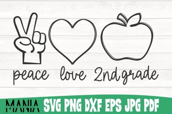 Peace Love Second Grade Svg Cut File Graphics Review