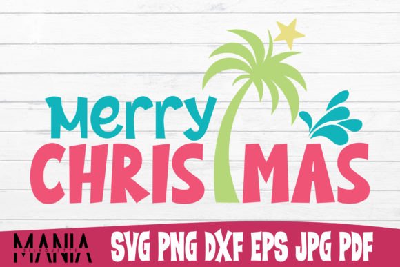 Tropical Merry Christmas Svg Cut File Graphics